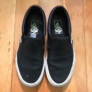 Vans perforated leather slip ons